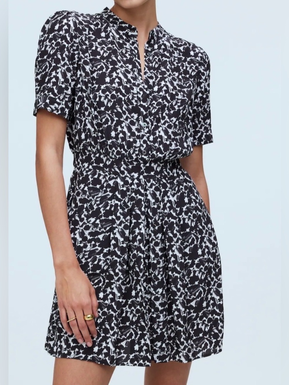 Madewell Button Front Blouson Floral Crepe Women’s Shirt Dress 10. • Casual chic
